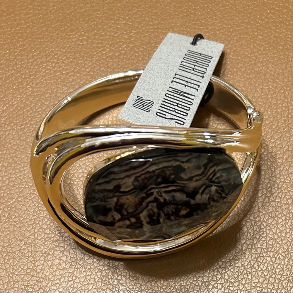 Robert Lee Morris Gold Bracelet with Black Stone
